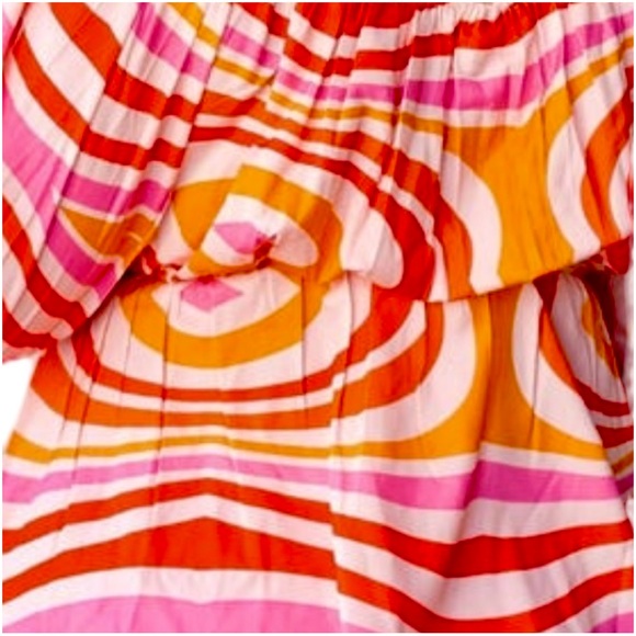 NEW WITH TAGS. EMMA&GRACE MODERN BLOUSE HOT PINK,ORANGE GROOVY PATTERN. 3XL HOT! - Picture 3 of 11